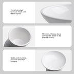 6.2 Inch Extra Wide Elevated Ceramic Cat Bowls, Food and Water Bowl Set for Elder Big Cats Small Dogs, Raised Design for Pet Easy Eating, Protect Cat's Spine Set of 1（White-1pc）