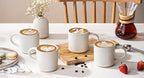 Coffee Mug Set for 4-12oz Ceramic Stoneware Mugs for Coffee, Tea, Cocoa, Microwave & Dishwasher Safe, Speckled White