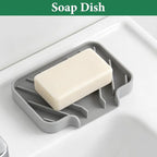 GUUKIN Sponge Holder for Kitchen Sink, Sink Caddy and Soap Tray | 5x3.5 inch Kitchen Sink Organizer | Compatible with Scrub Daddy, Kitchen Sink Accessories (Grey)