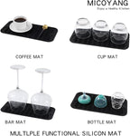 MicoYang Silicone Dish Drying Mat for Multiple Usage,Easy clean,Eco-friendly,Heat-resistant Silicone Mat for Kitchen Counter or Sink,Refrigerator or Drawer Liner Black S 12 inches x 6 inches