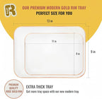 3 Pack Rose Gold Plastic Serving Trays for Party - Rose Gold Serving Tray 8 x 11 Inch - Heavy Duty Dessert Trays for Food - Rectangular Party Serving Trays for Entertaining