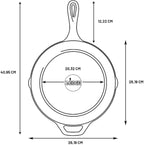 Lodge 10.25 Inch Pre-Seasoned Cast Iron Stamped Skillet - Signature Teardrop Handle - Use in the Oven, on the Stove, on the Grill, or Over a Campfire - Sugar Skull