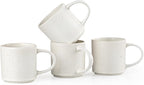 Coffee Mug Set for 4-12oz Ceramic Stoneware Mugs for Coffee, Tea, Cocoa, Microwave & Dishwasher Safe, Speckled White