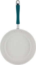 Rachael Ray Cucina Ceramic Nonstick Frying Pans/Skillet Set, Dishwasher Safe, 8.5 inch and 10 inch Open Fry Pans - Marine Blue