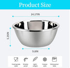 meleg otthon Stainless Steel Mixing Bowls, 13.5QT Metal Bowls, Salad Bowl, Heavy Duty Deeper Edge Mirror Finish Dishwasher Safe Bowl(14.17'' diameter x 5.35''high)