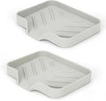 2 Pack Silicone Soap Dish, Self Draining Soap Dish, Non Slip Bar Soap and Sponge Holder for Bathroom Kitchen Sink Counter Organizer, Easy to Clean Soap Tray Waterfall Soap Saver 4.7"×3.9" (White)