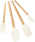 Silicone Spatula Set, Food Grade Rubber Spatula-4 Piece Nonstick Rubber Spatulas, Spoonula, Jar Scraper for Cooking, Baking, Mixing, Frosting - Heat Resistant Up to 600°F (4 Pcs Spatula White)