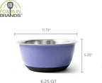 Fox Run Stainless Steel Mixing Bowl, Purple, 6.25 Quart