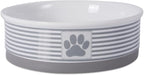 Bone Dry Paw & Patch Ceramic Pet Collection, Large Bowl, 7.5x2.4", Gray