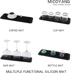 MicoYang Silicone Dish Drying Mat for Multiple Usage,Easy clean,Eco-friendly,Heat-resistant Silicone Mat for Kitchen Counter,Sink,Bar,Bottle,or Cup Black M 17 inches x 6 inches