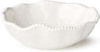 Perlette Cream Beaded All-Purpose Bowls – Set of 4, 7.5" x 2", 22 oz Elegant Melamine, Shatterproof & Heavyweight, Scratch-Resistant, Dishwasher Safe – Perfect for Soups, Salads, Cereal & Entertaining