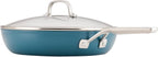 KitchenAid Hard Anodized Ceramic Induction Nonstick Cookware Frying Pan/Skillet with Lid, Dishwasher Safe, 12.25 Inch Non Stick Fry Pan with Stainless Steel Handle - Agave Blue