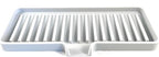Happitasa Silicone Soap Dish Tray and Sponge Holder with Drain Chute | Bathroom and Kitchen Sink Organizer Caddy (Light Grey, 9"x3.5", 5.6 Ounces)