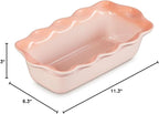 Le Creuset Stoneware Heritage Fluted Loaf Pan, 9", Peche