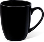 Urbanstrive 16 oz Large Coffee Mugs Set of 6 Ceramic Coffee Mug White Coffee Cups Tea Cups Idea Gift for Women Men House Warming Gifts New Home Office, Black 6 Pack
