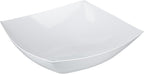 Restaurantware Moderna 64 Ounce Fancy Plastic Bowls 10 Square Disposable Salad Bowls - Durable Heavy-duty White Plastic Bowls For Warm And Cold Foods