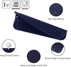MicoYang Silicone Dish Drying Mat for Multiple Usage,Easy clean,Eco-friendly,Heat-resistant Silicone Mat for Kitchen Counter or Sink,Refrigerator or Drawer Liner Navy Blue S 12 inches x 6 inches