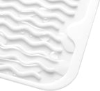 MicoYang Silicone Dish Drying Mat for Multiple Usage,Easy clean,Eco-friendly,Heat-resistant Silicone Mat for Kitchen Counter,Sink,Bar,Bottle,or Cup White M 17 inches x 6 inches