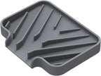 Sponge Holder for Kitchen Sink, Dish Sponge Holder & Soap Tray with Drain, Bathroom Sink Sponge Drying Rack & Perfect Organizer for Dispenser,Bottle,Cup on Sinks or Counter(5"x 3.5"Gray)