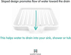 Happitasa Silicone Soap Dish Tray and Sponge Holder with Drain Chute, Pack of 2 | Bathroom and Kitchen Sink Organizer Caddy (Dark Chocolate, 5.2"x4", 7.2 Ounces)