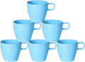 10 oz Coffee Cups Eco-Friendly, Shatter-Resistant Mug with Hanging Ears | Thickened Porcelain-Like Material | Suitable for Both Commercial and Home use(6-pack)(Blue)