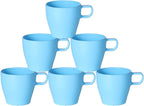 10 oz Coffee Cups Eco-Friendly, Shatter-Resistant Mug with Hanging Ears | Thickened Porcelain-Like Material | Suitable for Both Commercial and Home use(6-pack)(Blue)