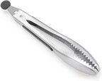 Stainless Steel Kitchen Tongs 2-Piece Set, 8.8-Inch Food Tongs, High Temperature Resistant, with Non-Slip Teeth And Non-Slip Strips, Suitable for Cooking And Grilling (Grip And Stir Food Ice Cubes)
