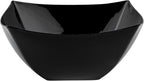Restaurantware Moderna 8 Ounce Fancy Plastic Bowls 10 Square Disposable Salad Bowls - Durable Heavy-duty Black Plastic Bowls For Warm And Cold Foods