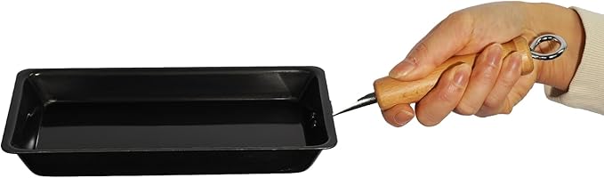 KAKUSEE Long Slim Tamagoyaki Omelette Mini Frying Pan - Iron Construction, Suitable for Gas and IH Cookers, with Wooden Handle - Made in Japan
