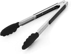 KitchenAid Silicone Tipped Side Locking Tongs, Black, 12 Inch