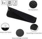 MicoYang Silicone Dish Drying Mat for Multiple Usage,Easy clean,Eco-friendly,Heat-resistant Silicone Mat for Kitchen Counter or Sink,Refrigerator or Drawer Liner Black S 12 inches x 6 inches