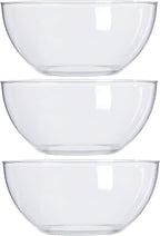 US Acrylic Vista Clear Plastic Salad and Serving 10-inch Bowls | set of 3 | Reusable, BPA-free, Made in the USA | 135 oz. capacity