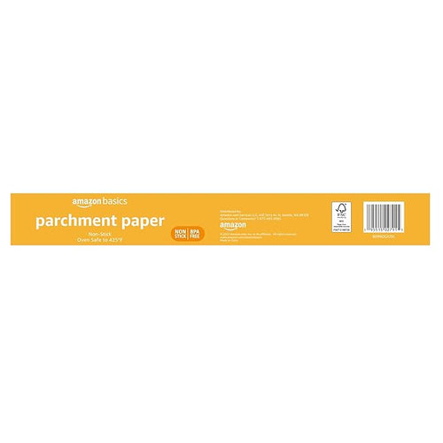 Amazon Basics Non-Stick Parchment Paper for Baking,Cooking,Oven Safe,15 inches,90 Sq Ft Roll,(Pack of 12)