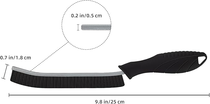 FOOGWEE Hard Bristle Crevice Cleaning Brush - Home Cleaning Tools, Multi-Purpose Crevice Supplies for Kitchen, Bathroom, Toilet, Window, Vehicle, Faucets, Grout, Home (3, Black)