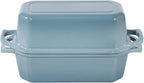 Bread Pan Cast Iron Loaf Pan with Lid Bread Loaf Pan 8.5x4.5 Inch Loaf Pan Enameled Cast Iron Sourdough Loaf Pan, LightBlue