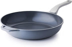 PRICUSIS Nonstick Ceramic Frying Pan, 8/10/12 Inch Non Toxic Skillet, Egg & Omelet & Chef's Pan, Induction Compatible & Oven Safe, Dishwasher Safe,PTFE PFAS & PFOA Free (12 Inch, Gray)