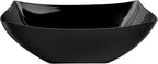 Restaurantware Moderna 32 Ounce Fancy Plastic Bowls 10 Square Disposable Salad Bowls - Durable Heavy-duty Black Plastic Bowls For Warm And Cold Foods