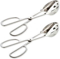 KEBE 2-PACK Serving Tongs for Cooking Buffet Party Catering, Thickening Food Serving Cake Bread Kitchen Salad Tongs, Stainless Steel