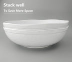 KX-WARE Melamine Serving Bowls -2pcs 12inch Larger Salad Bowls/Mixing Bowls,White Color| Break-resistant 100% Melamine Bowls | Dishwasher Safe,BPA Free