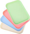 4 Pack Multicolo Plastic Serving Trays for Party Serving Food - Rectangular, 8.66 by 12 in, Heavy Duty Dessert Trays for Food Erving Platters for Party Tray Decor Veggie,Snack