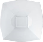 Restaurantware Moderna 8 Ounce Fancy Plastic Bowls 10 Square Disposable Salad Bowls - Durable Heavy-duty White Plastic Bowls For Warm And Cold Foods (Pack of 3)