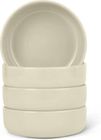 Amazon Basics Glazed Stoneware Bowls, 4-Piece Set, Microwave and Dishwasher-Safe, 5.5 in., Ivory