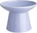 6.2 Inch Extra Wide Elevated Ceramic Cat Bowls, Food and Water Bowl Set for Elder Big Cats Small Dogs, Raised Design for Pet Easy Eating, Protect Cat's Spine Set of 1(Light Purple)