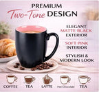 GBhome 12oz Coffee Mugs Set of 6, Large Ceramic Coffee Mugs for Man, Woman, Dad, Mom, Modern Coffee Mugs Set with handle for Tea/Latte/Cappuccino/Milk/Cocoa. Dishwasher&Microwave Safe,Pink
