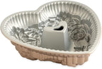 Nordic Ware Wildflower Heart Bundt, 6 Cup, Toffee