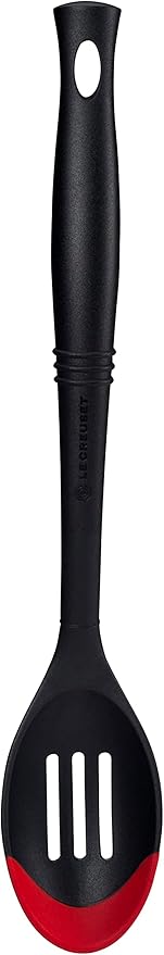 Le Creuset Revolution Bi-Material Slotted Spoon, 13.5" x 2.5", Cerise
