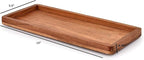 NIRMAN Acacia Wood Rectangular Wooden Platters for Home Decor, Food, Vegetables, Fruit, Charcuterie, Appetizer Serving Tray (13" x 5.5" x 0.75") (Set of 3)