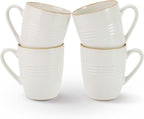 famiware Jupiter Coffee Mugs Set of 4, 13 oz Coffee Mug, Microwave and Dishwasher Safe, Coffee Cups with Handle for Coffee, Tea, Cocoa, Milk, White