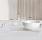 I00000 50 Pack 12 Ounce Clear Plastic Bowls Hammered with Gold Rimmed, Heavy Duty Disposable Bowl Set,Small Bowls for Wedding Day