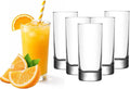 BOHEM'S Small Juice Glasses, Mini Clear Glass Cups Tumblers, Drinking Glassware for Orange Juice, Water, Milk, Coffee, Perfect for Tasting and Small Portions, Set of 6, (6.4 oz)